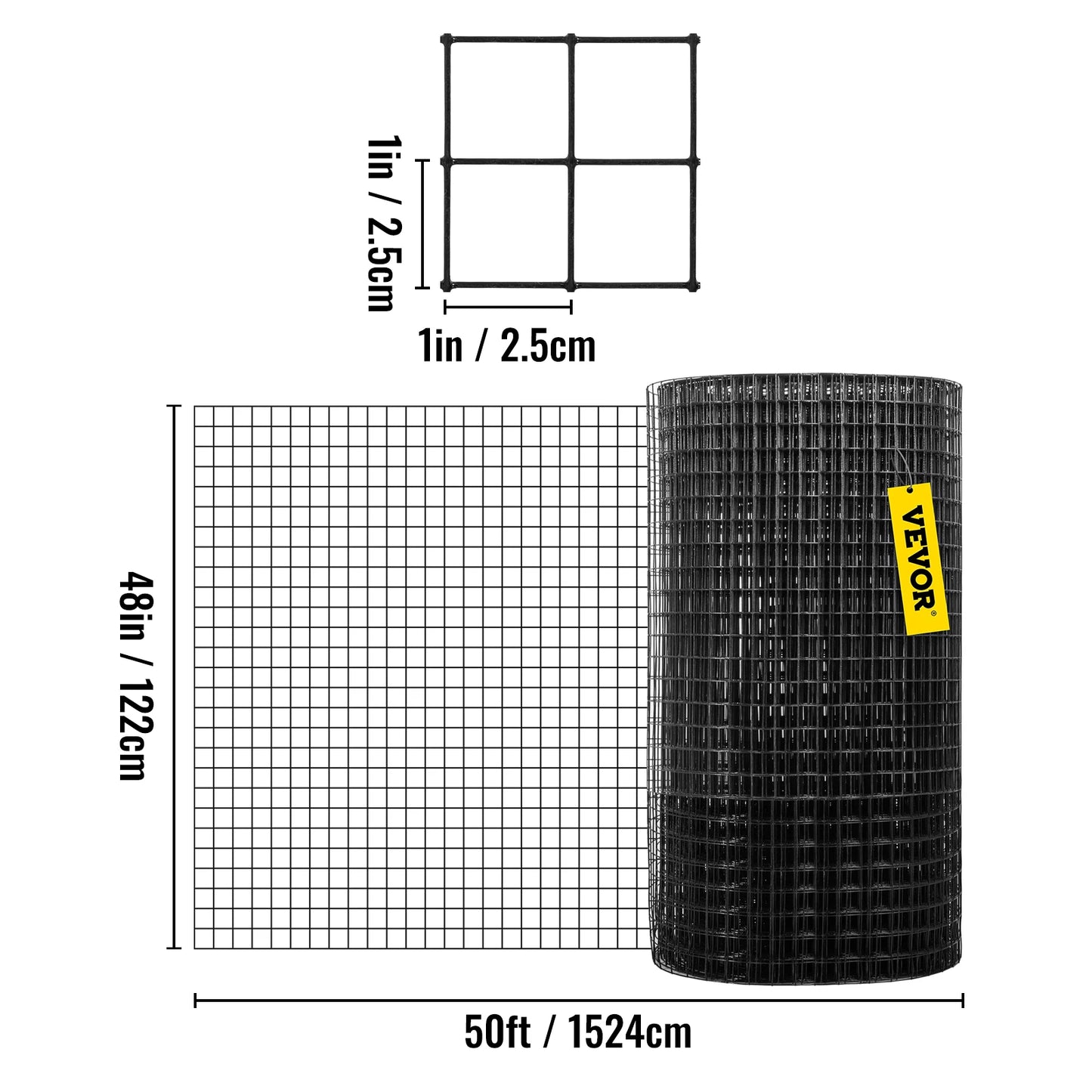 Welded Wire Fence Vinyl Coated Black Hardware Cloth & Mesh