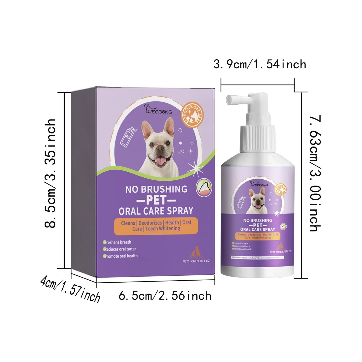 Pet oral cleaning spray