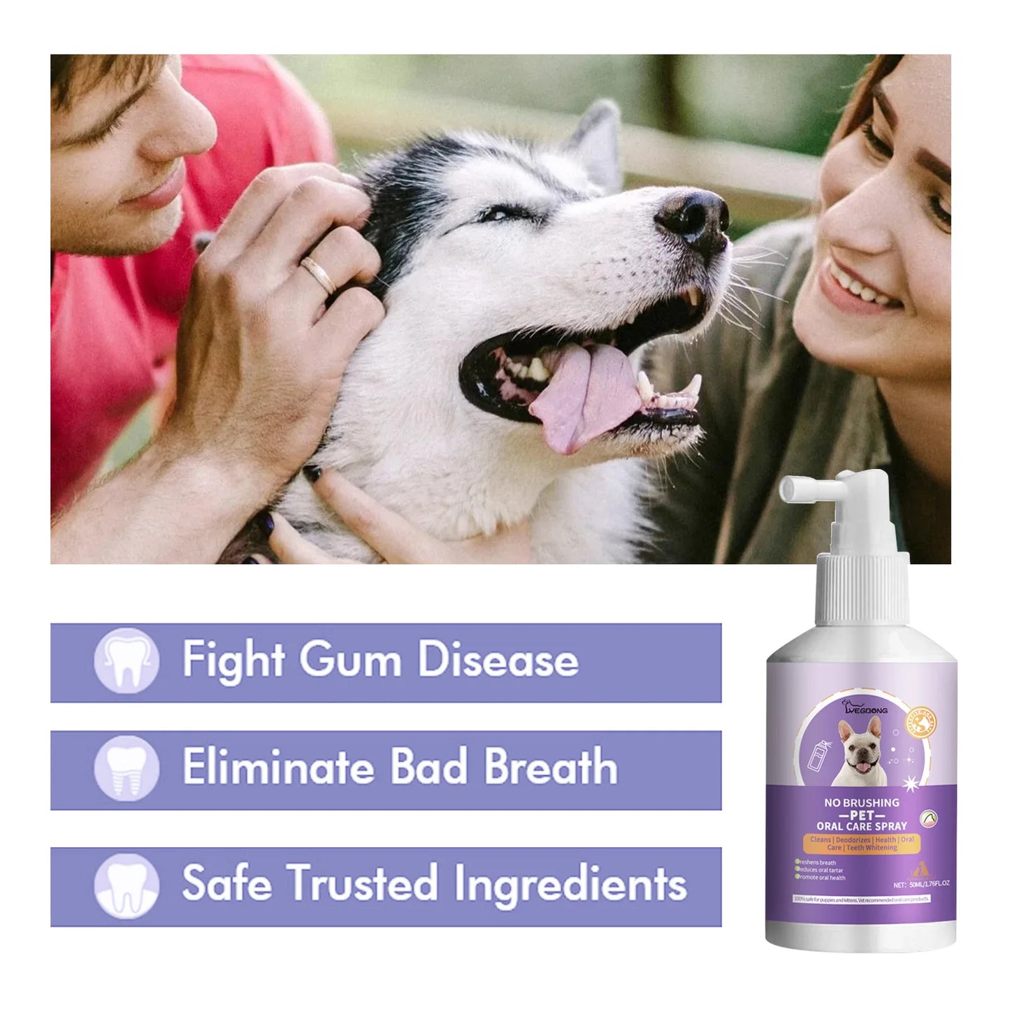 Pet oral cleaning spray