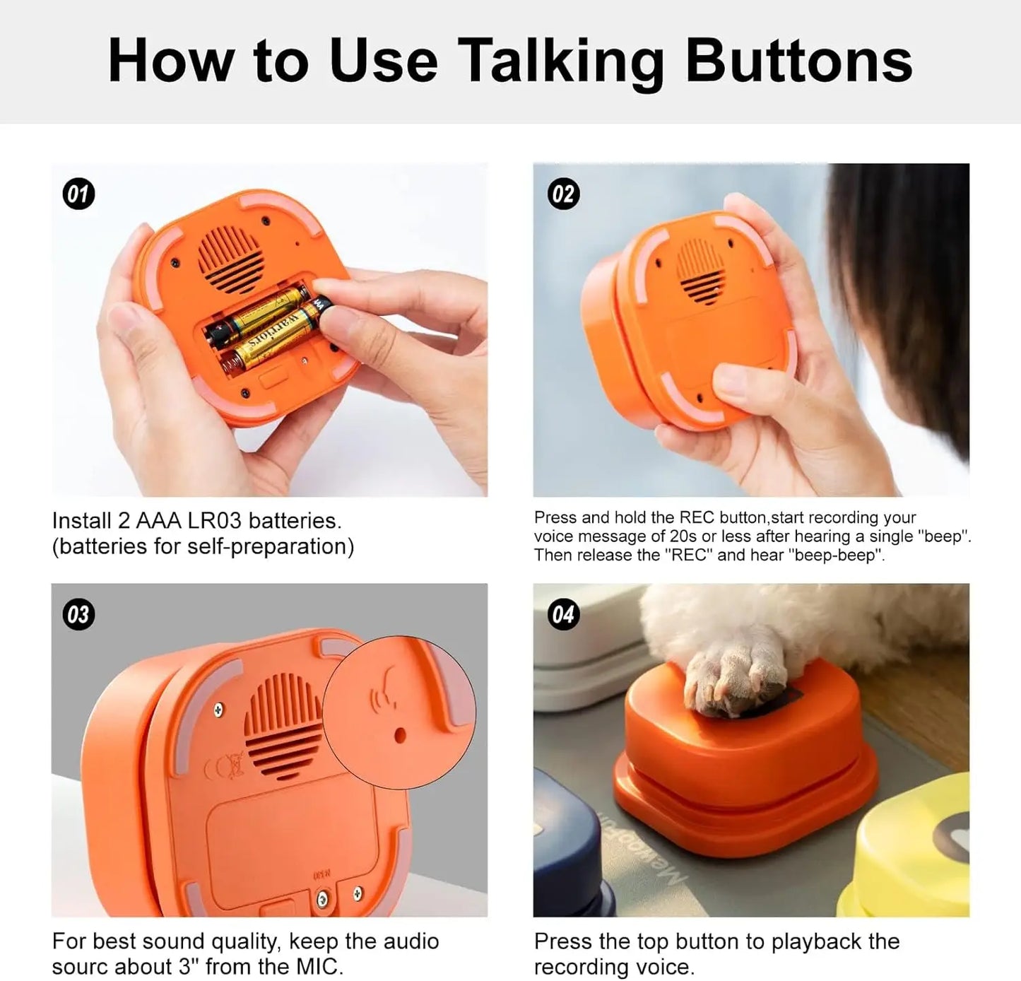 Recordable Dog Talking Buttons