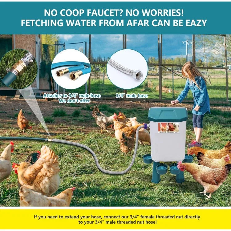 Float-Controlled Automatic Chicken Waterer