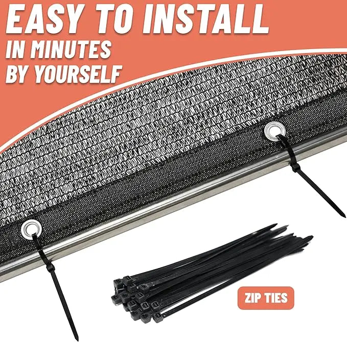 8FT x 16FT Black Sun Shade Mesh