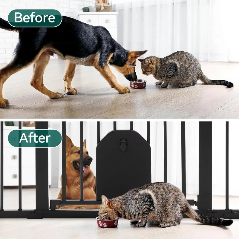 Auto Close Baby Gate with Cat Door