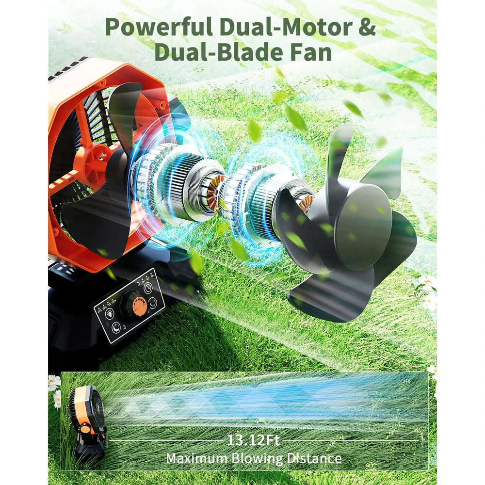 Portable battery operated fan