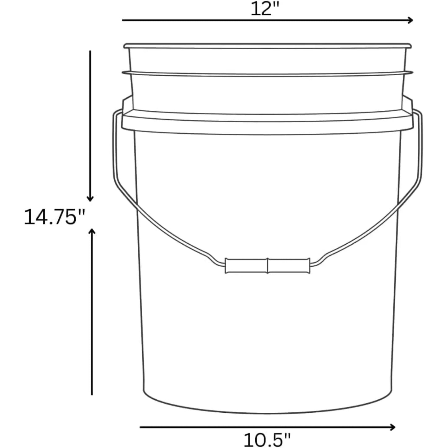 5 Gallon Plastic Bucket with Air Tight Lid