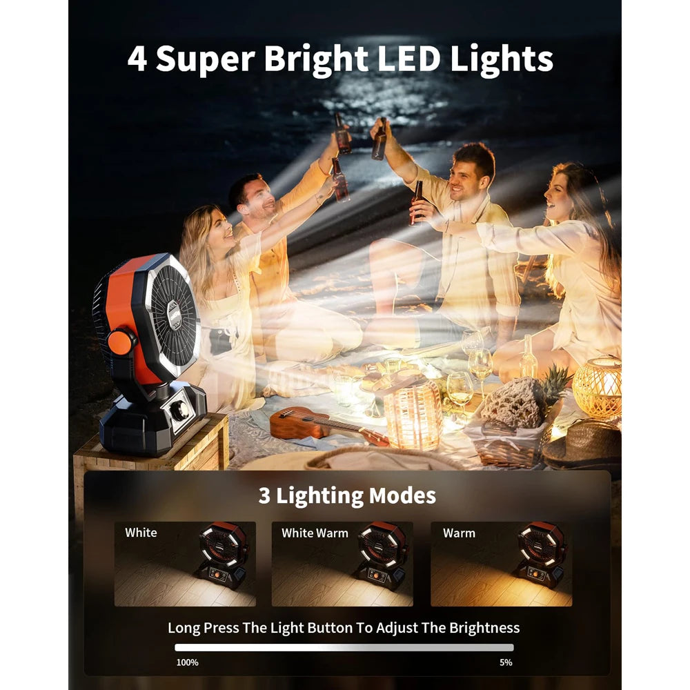 Portable battery operated fan