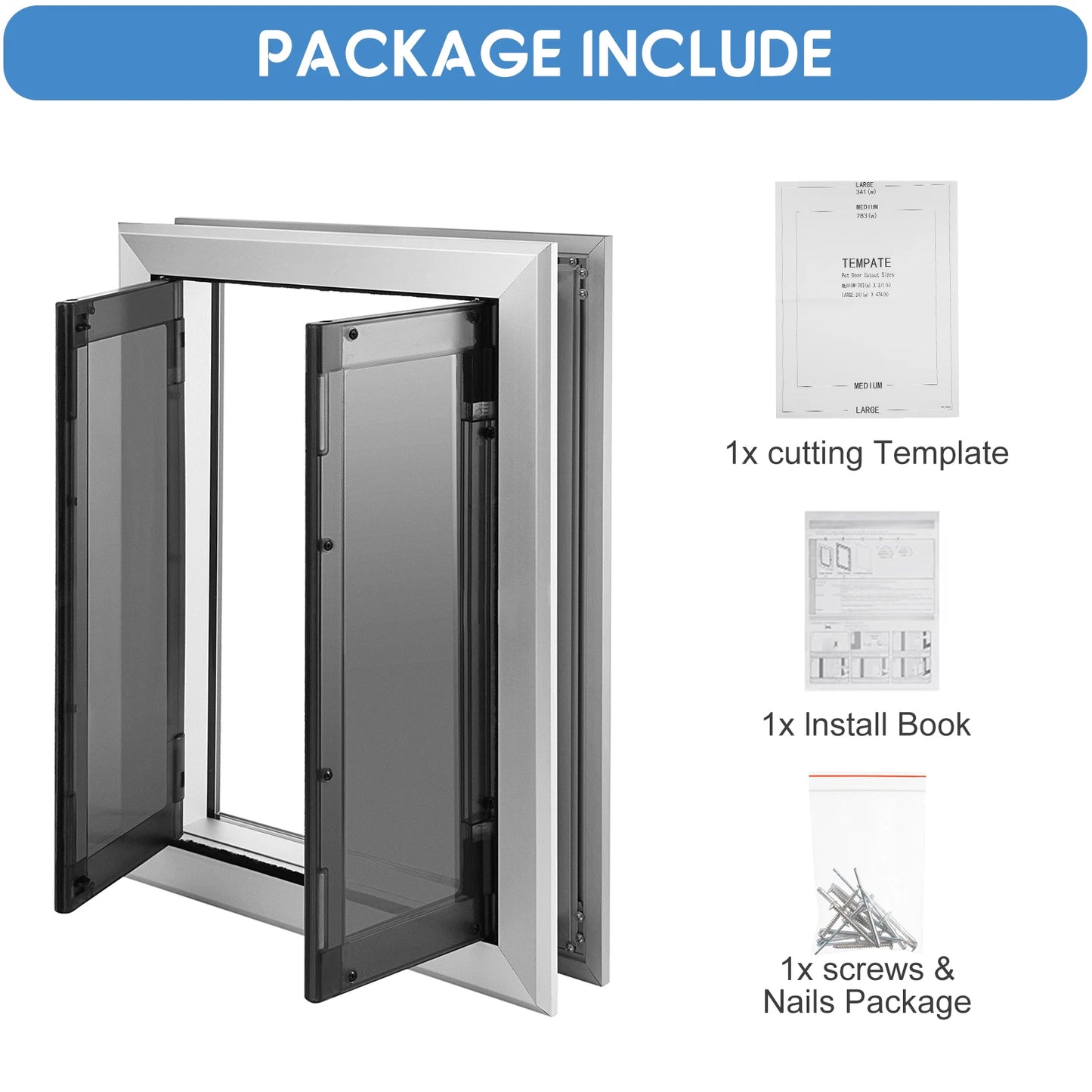 Large French Aluminum Dog Door