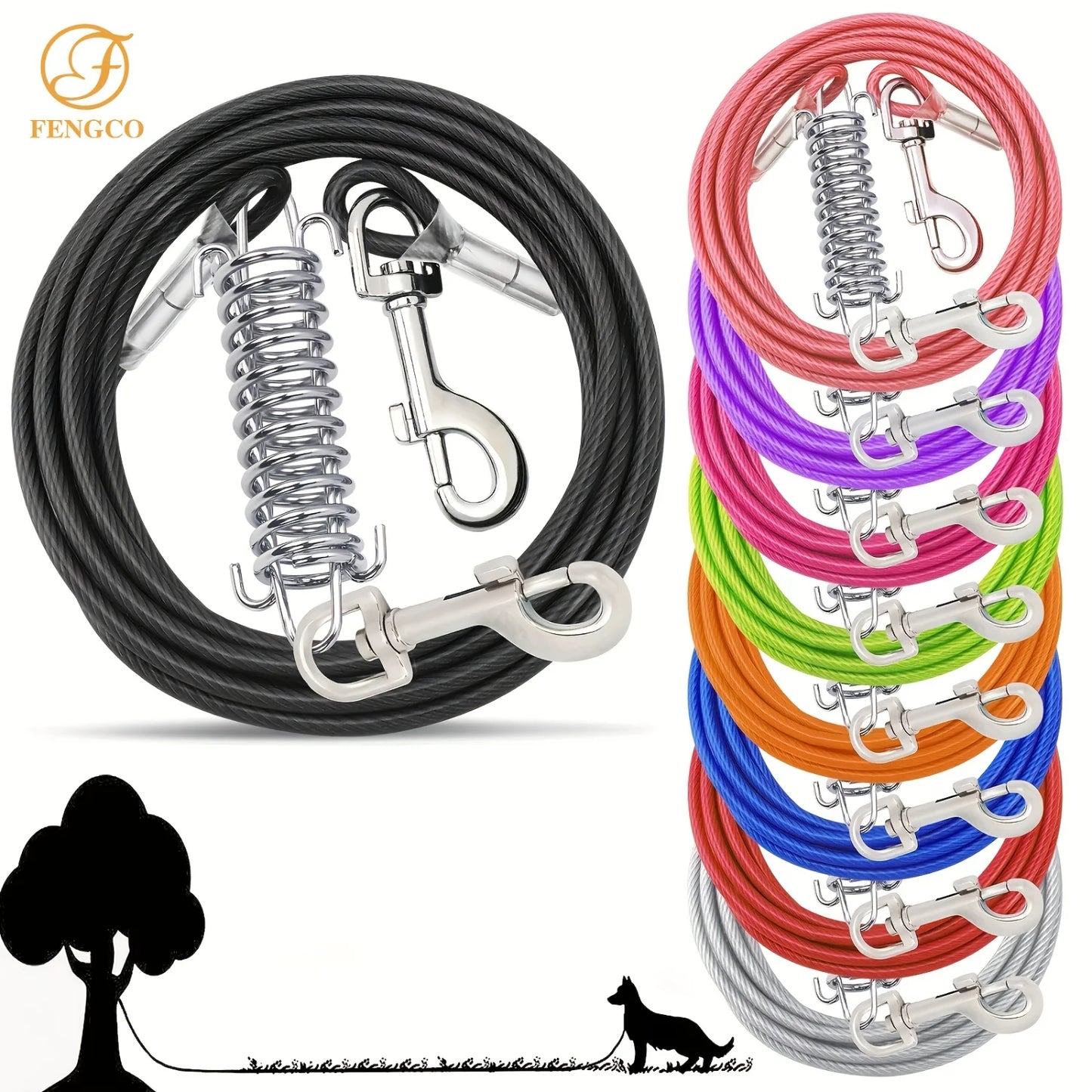 10-50ft Heavy-Duty Dog Tie Out Cable