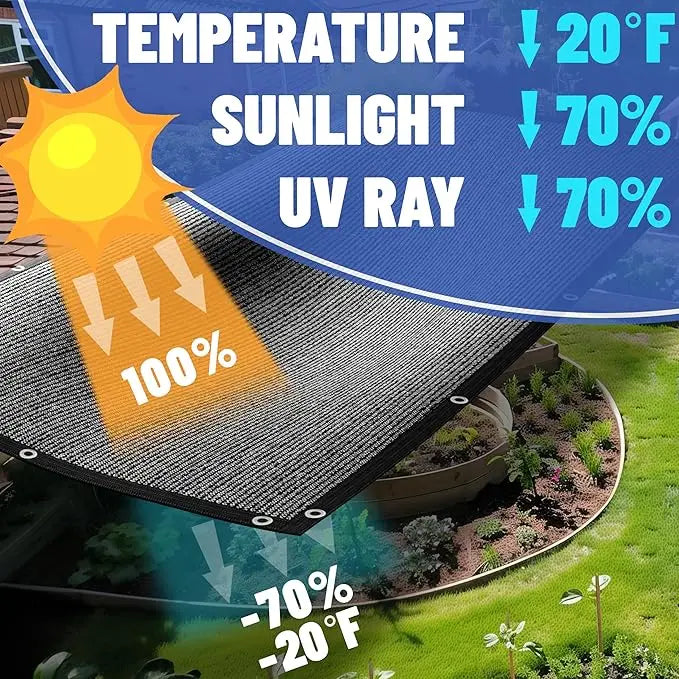 8FT x 16FT Black Sun Shade Mesh