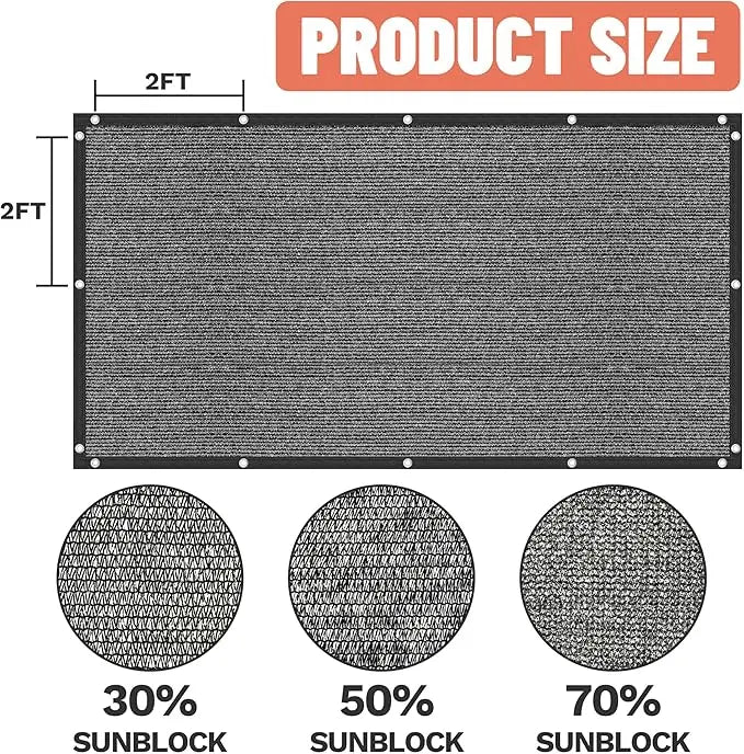 8FT x 16FT Black Sun Shade Mesh