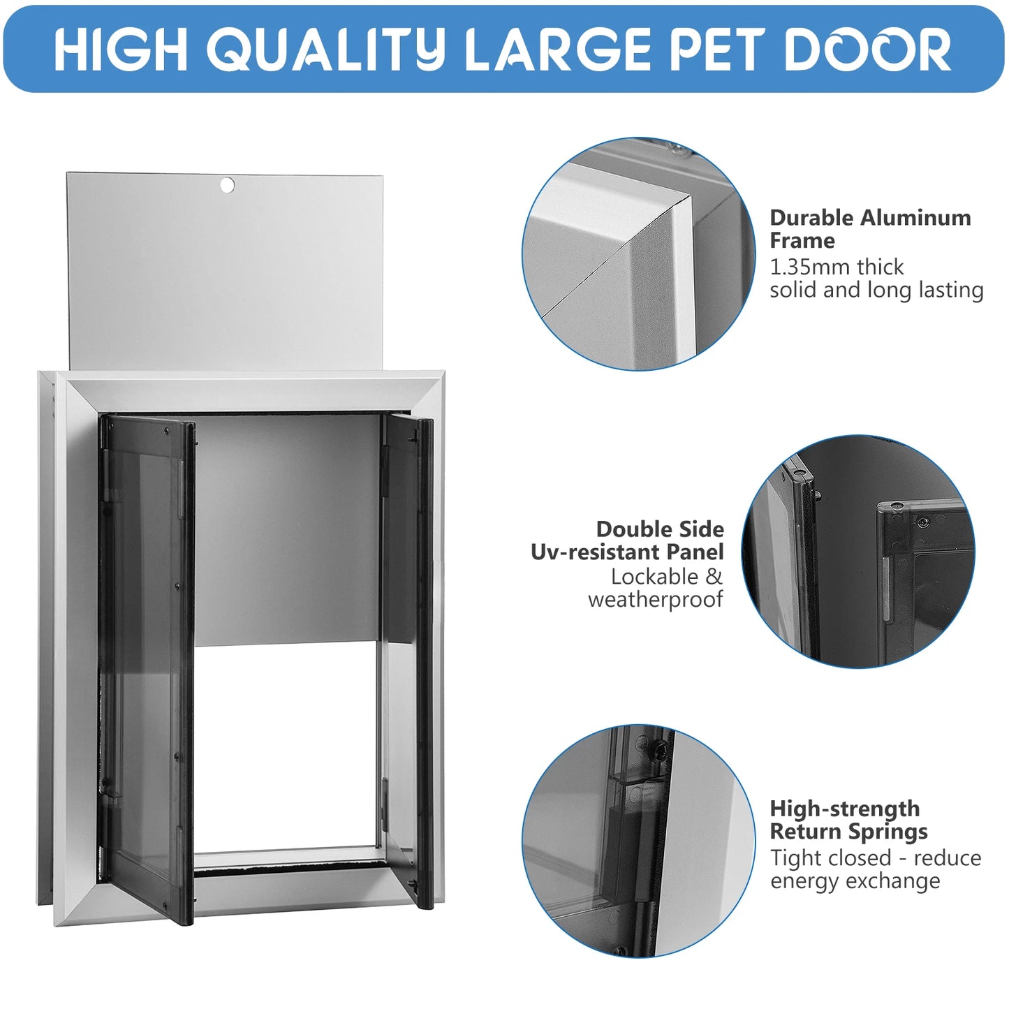 Large French Aluminum Dog Door