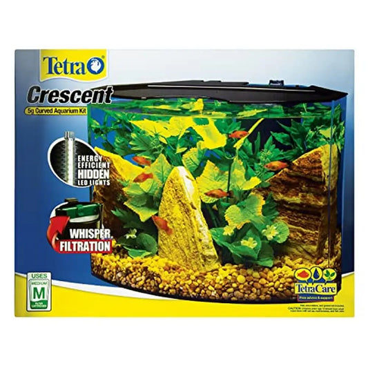 5 Gallon Curved-Front Aquarium Kit with LED Lights