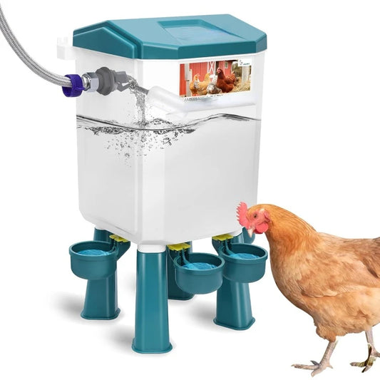 Float-Controlled Automatic Chicken Waterer