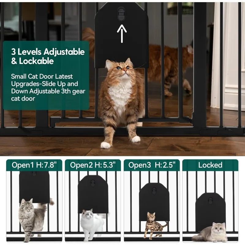 Auto Close Baby Gate with Cat Door