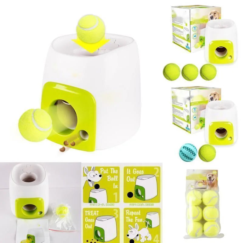 Dog Interactive Training Reward Machine Tennis Smart Pet Food Dispenser Tennis Plastic Feeder Toy Pet Interactive Supplies New