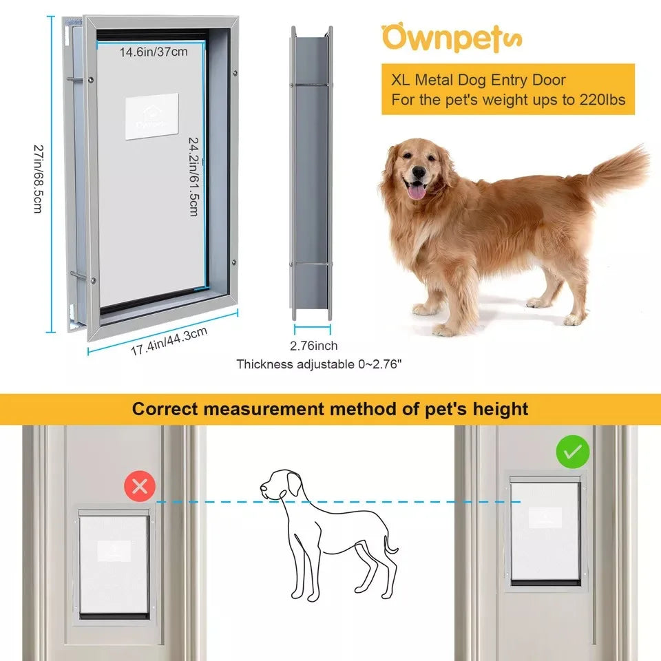 Large French Aluminum Dog Door