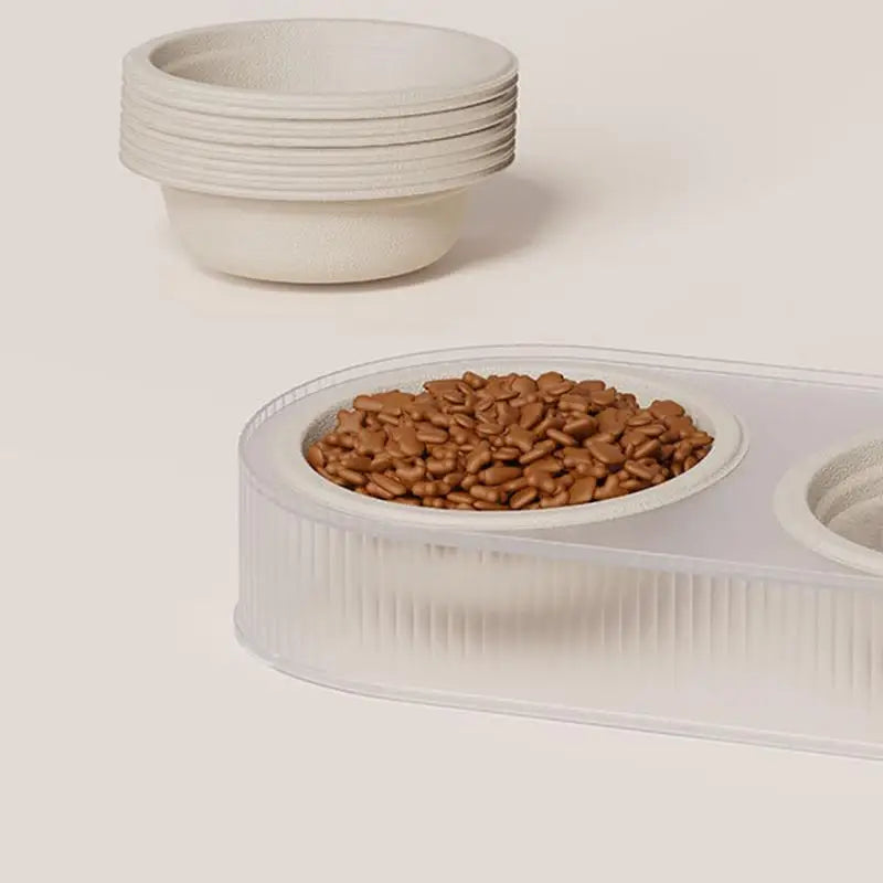 Pet food and water bowl set