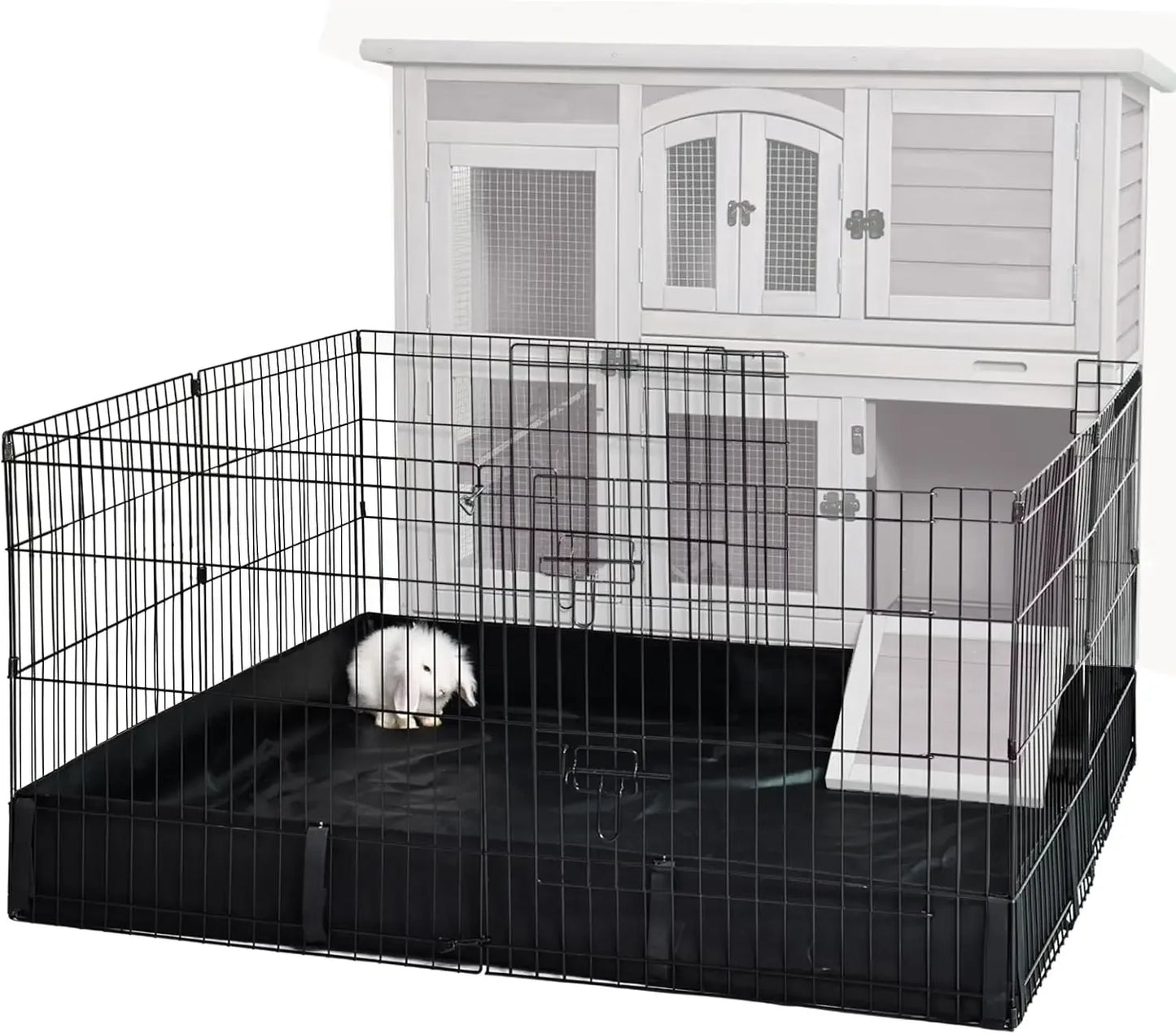 Rabbit Hutch on Wheel with Plastic Tray-47inch