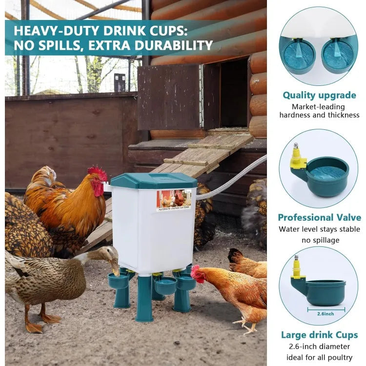 Float-Controlled Automatic Chicken Waterer