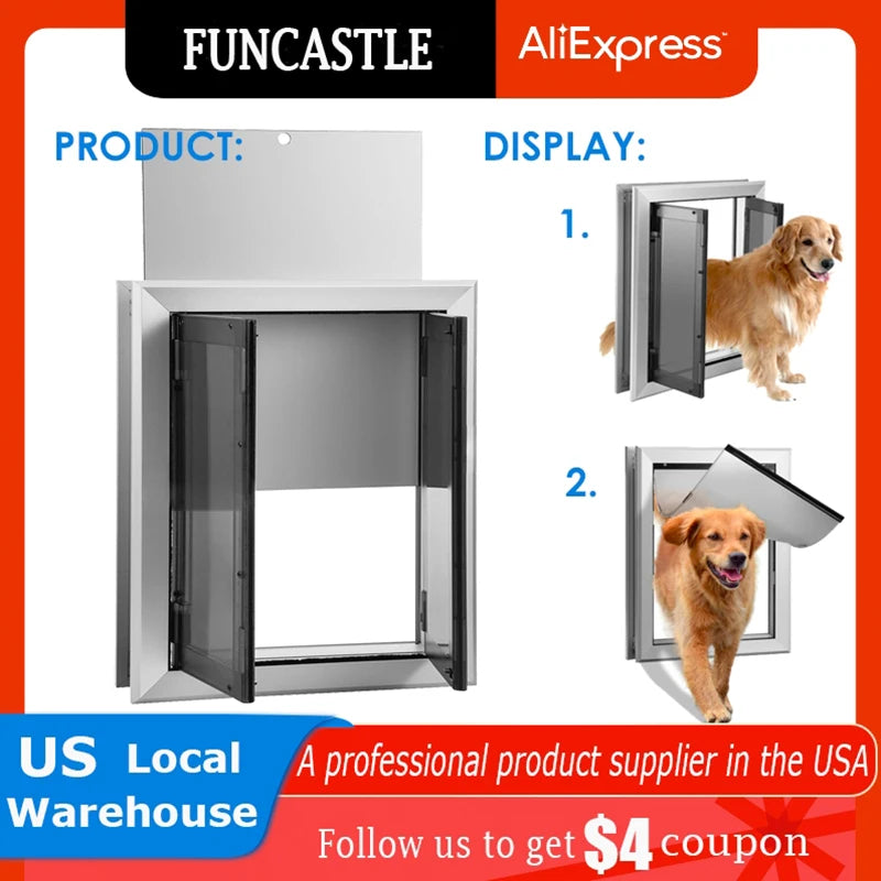 Large French Aluminum Dog Door